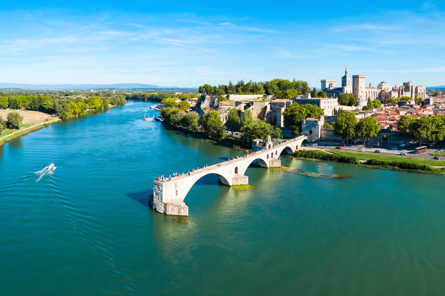 Avignon city aerial view, France